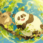 Panda,koala and kiwi playing together with visa free policy